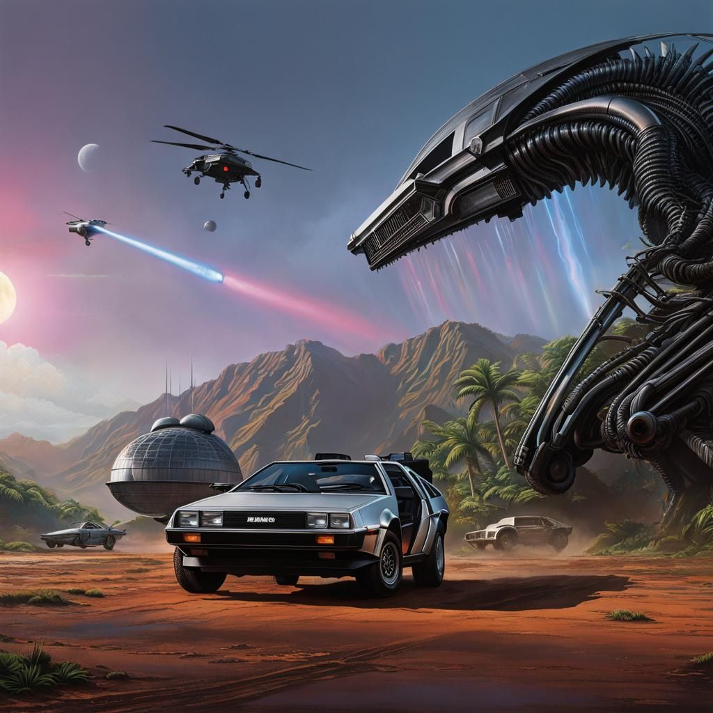 john rambo, delorean, xenomorphs, Death Star redux