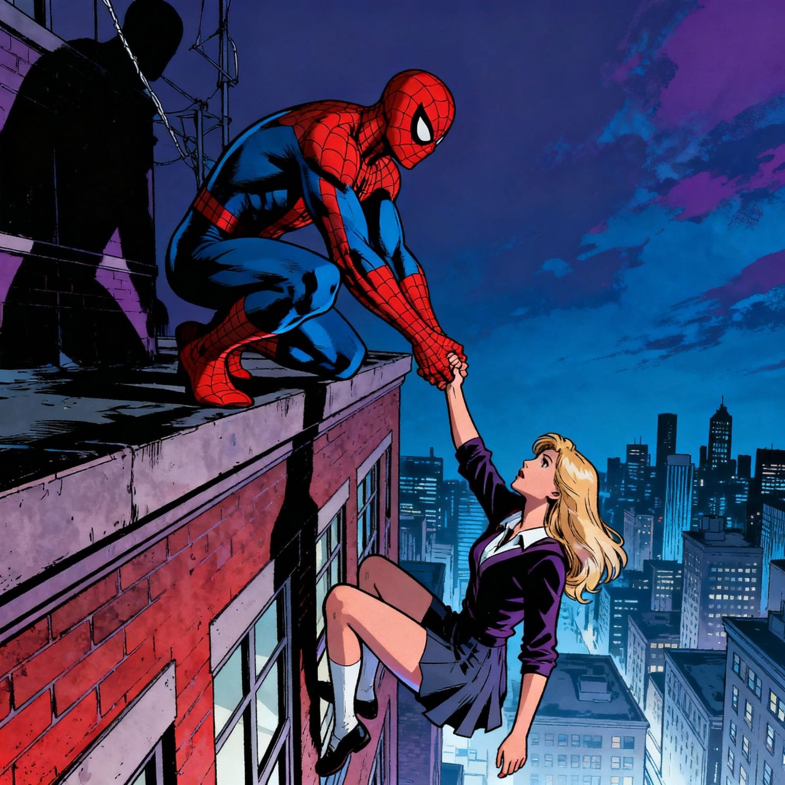 Spiderman Rescues Gwen Stacy From Ledge