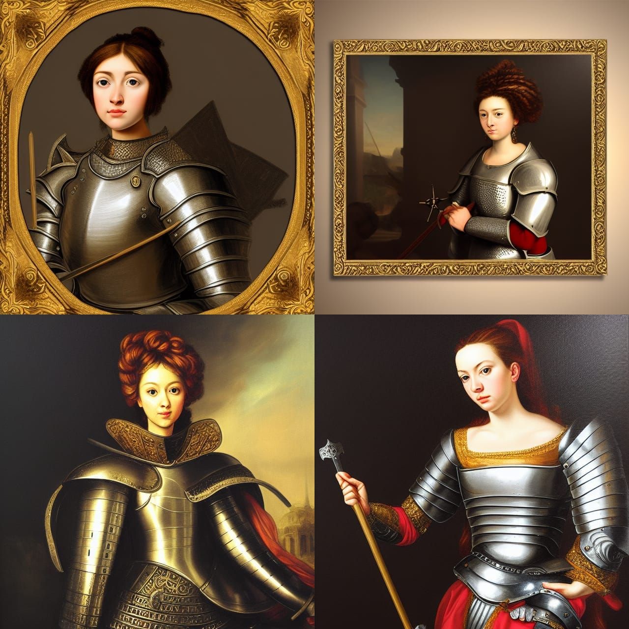 Baroque Portrait of a Female Knight