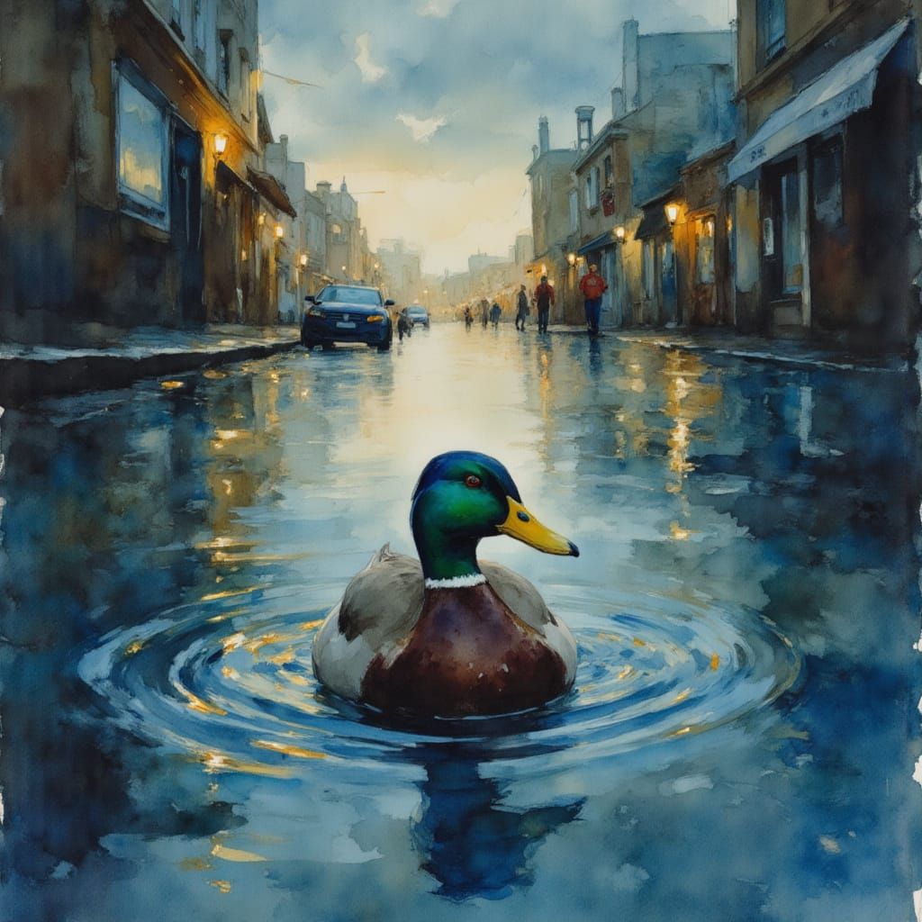 City duck, after the rains