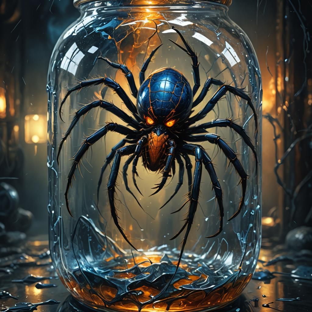 Screaming Spider Trapped: Dark Fantasy Concept Art