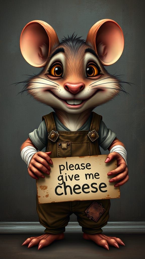 Cartoon Rat Character in Rubber Hose Style