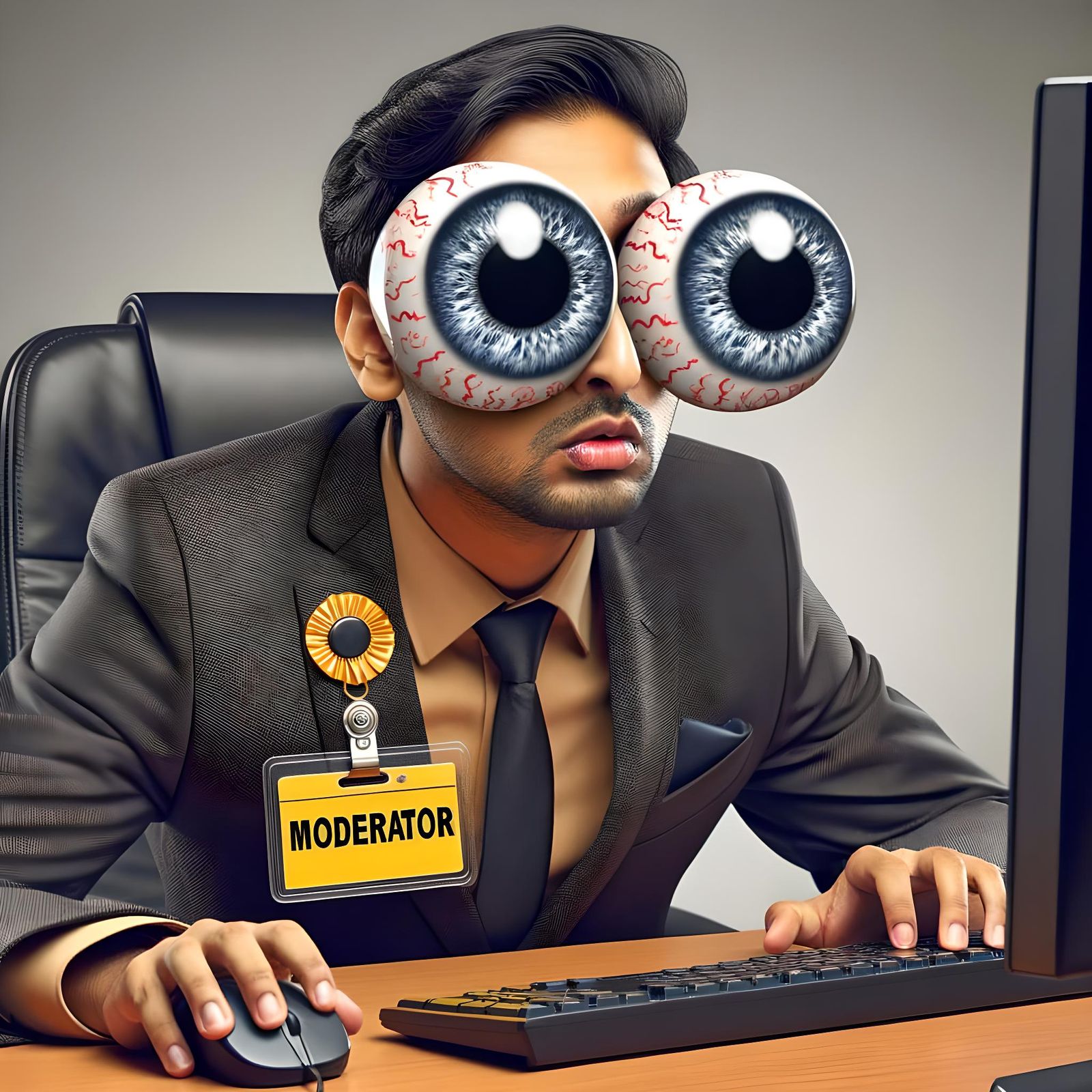 Bewildered Moderator with Gigantic Googly Eyes