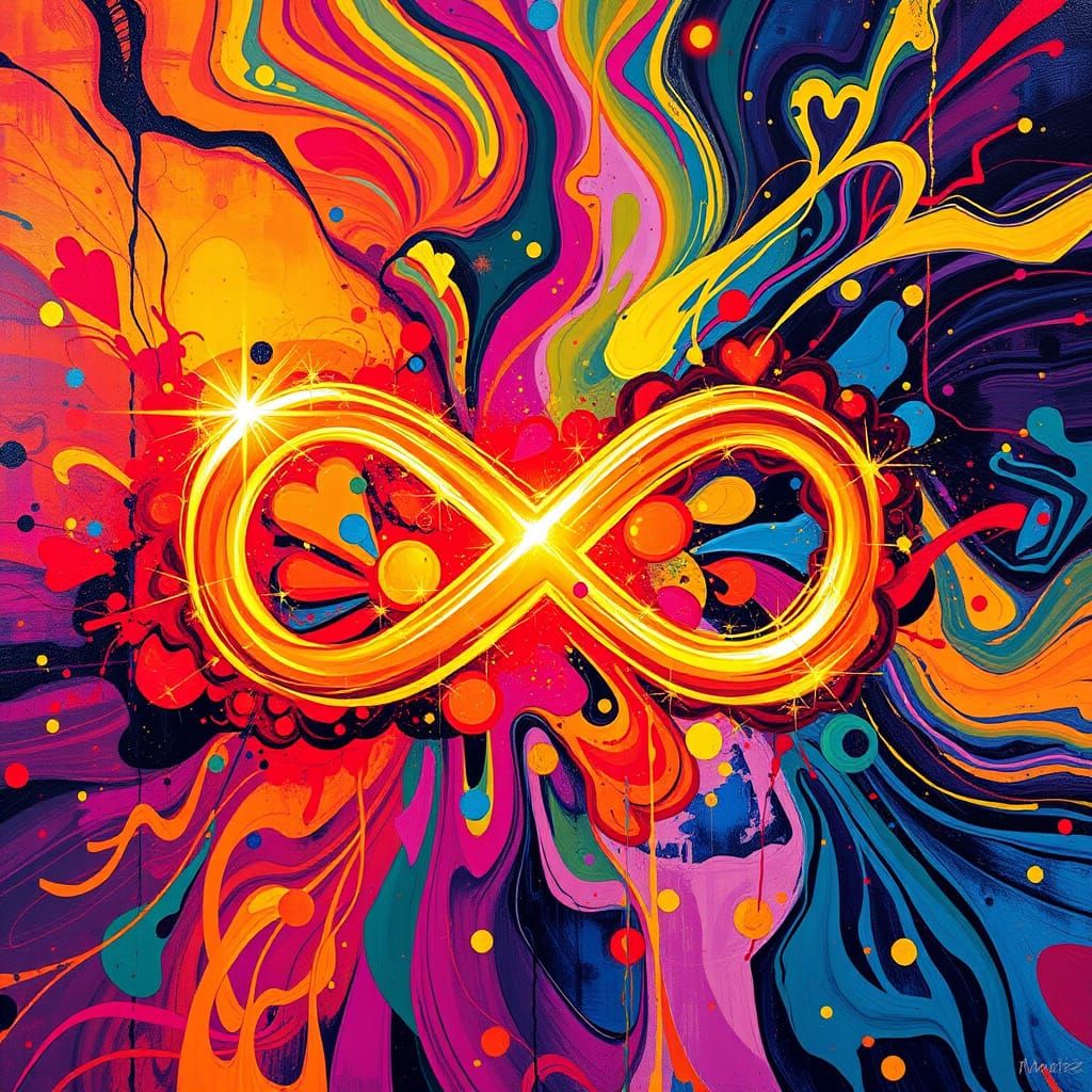 Golden Infinity of Unconditional Love in Vibrant Street Art ...