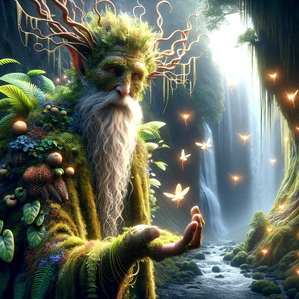 Majestic Moss-Clothed Ent in Mystical Forest