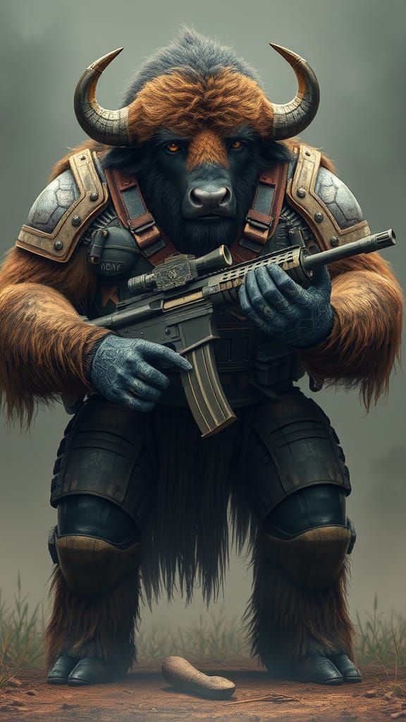 Buffalo-Soldier Hybrid in Tactical Armor, Unreal Engine 5