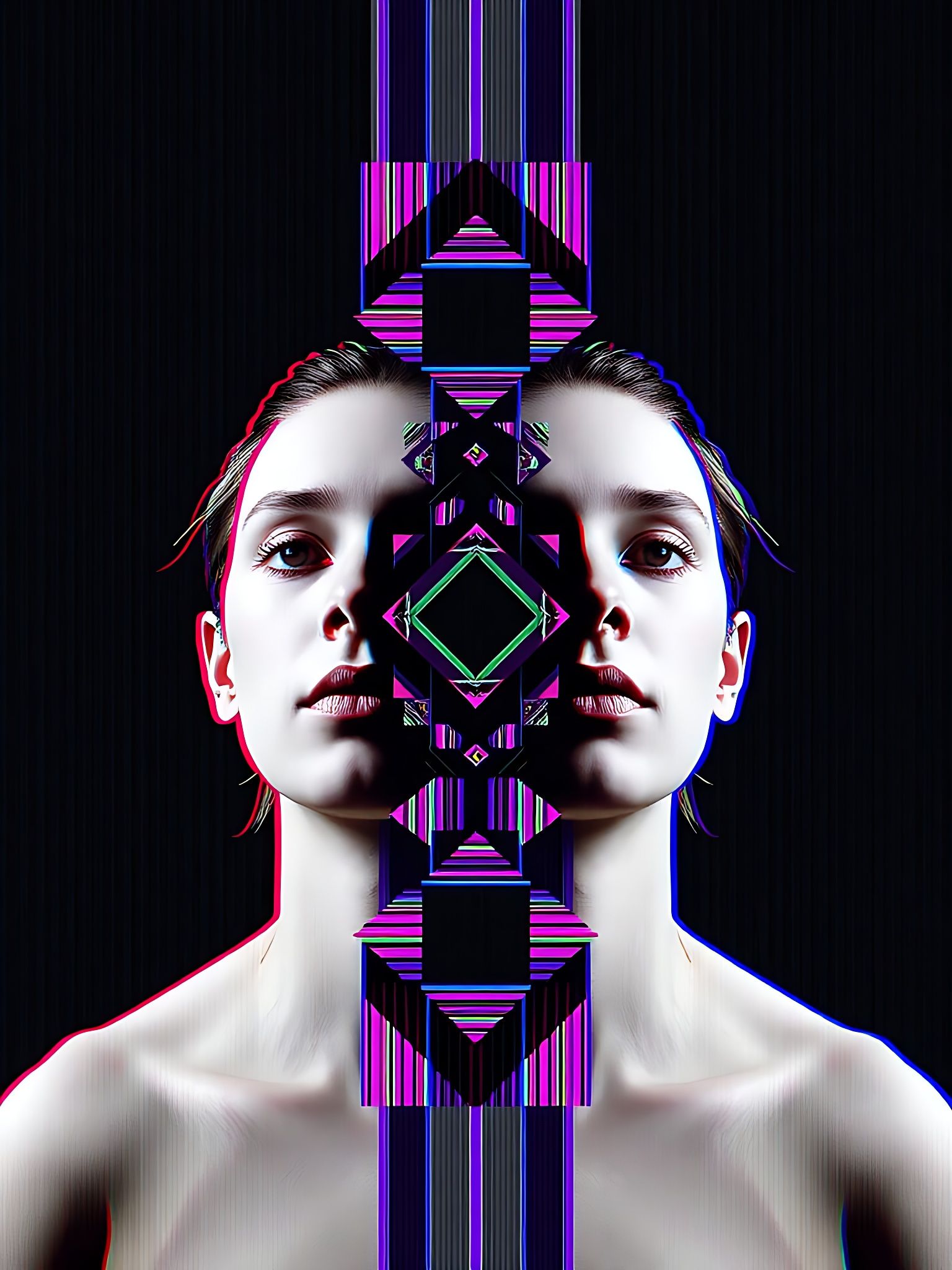 Glitch Art in Monochromatic Palette