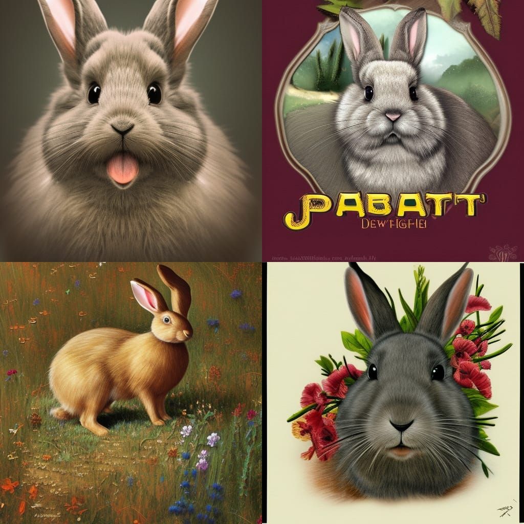 Detailed Matte Painting of a Polish Rabbit
