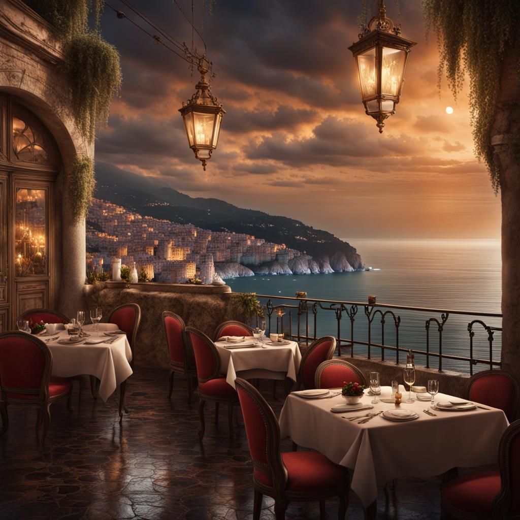 Alpacas in Harlequin Outfits Overlooking Ligurian Sea