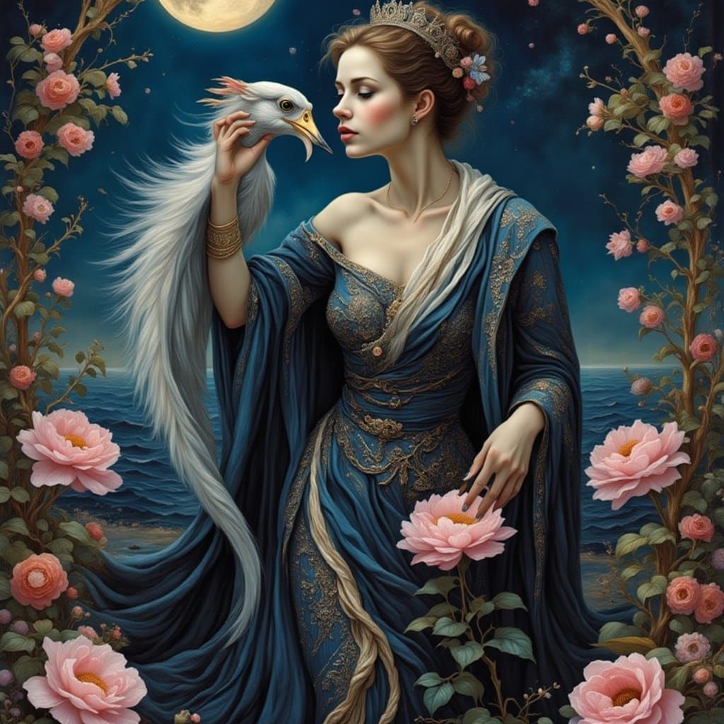 Ethereal Portrait in Dark Dreamlike Style