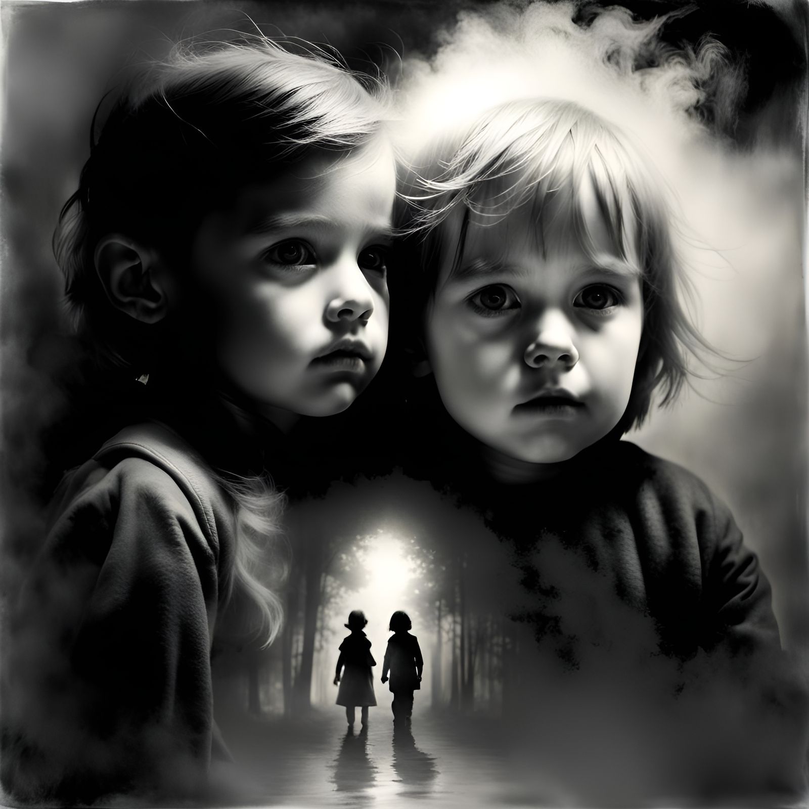 Courageous Figure with Dreamlike Monsters, Gammell Style