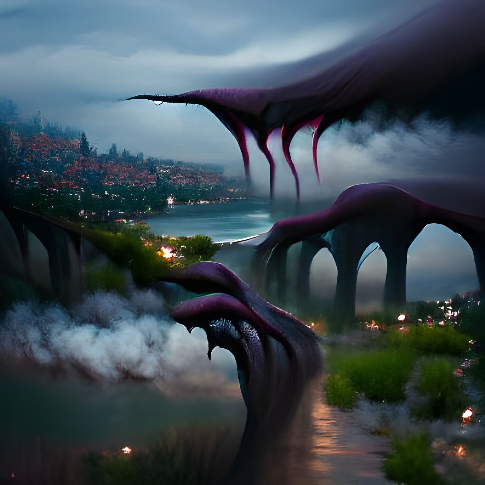 Sinister Cosmic Danger: Detailed Matte Painting