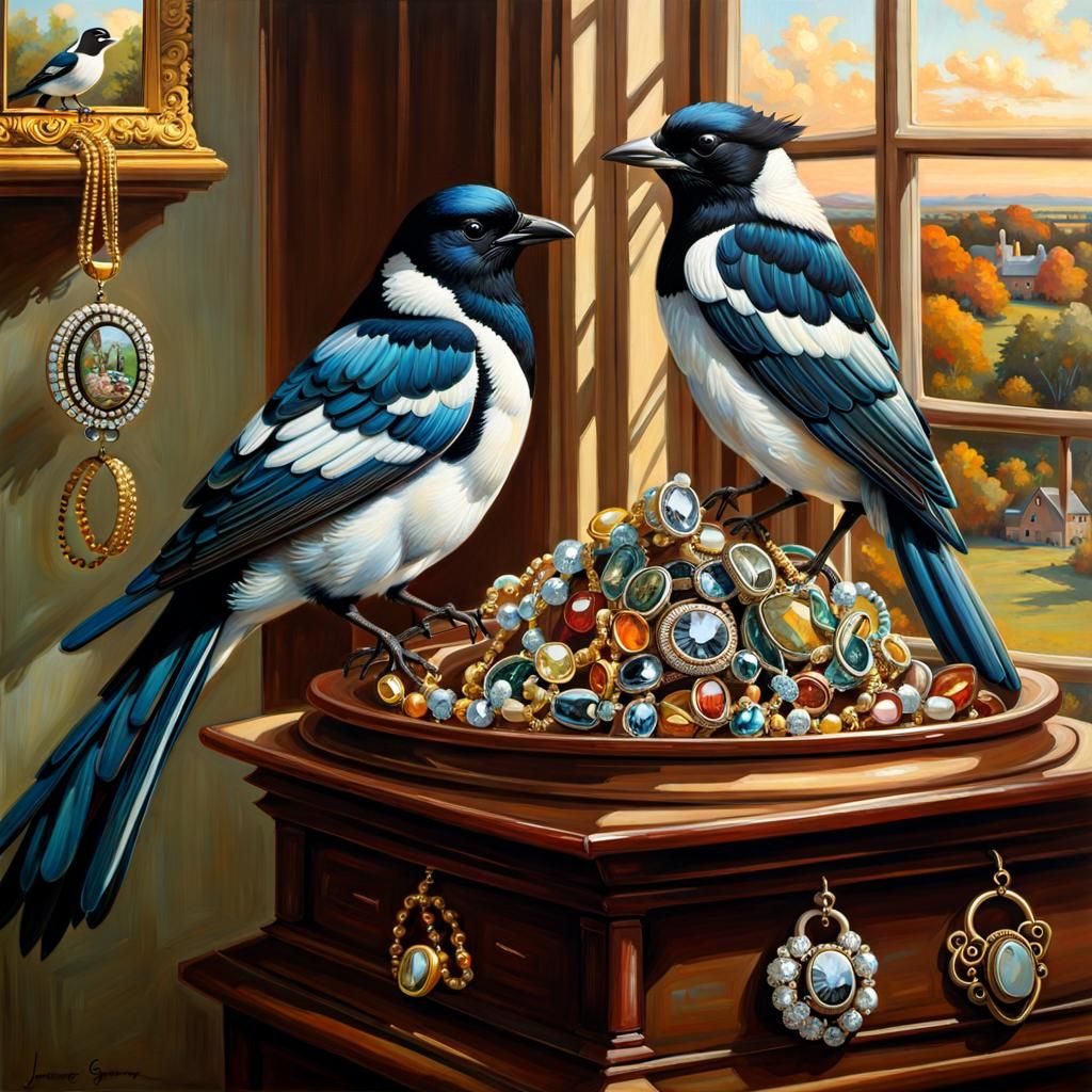 Bonnie and Clyde the thieving magpies were impressed with th...