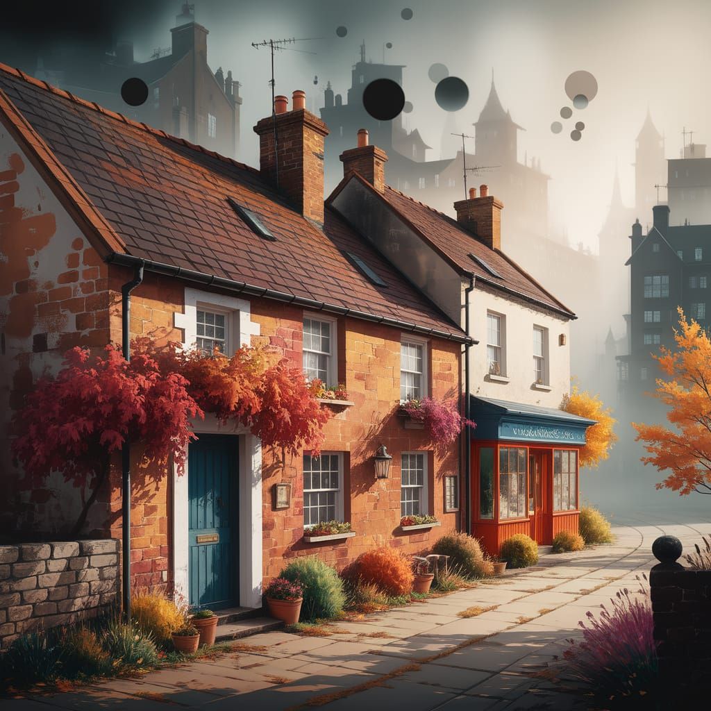 Welsh Farmstead in Autumn, Impasto Style