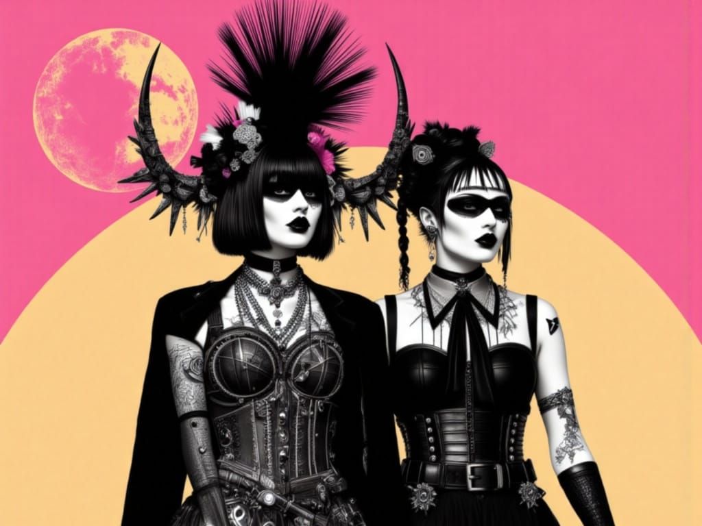 Cool Punk Girl with Gothic & Surreal Style