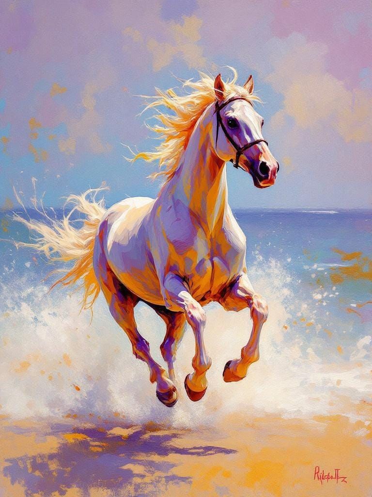 Mediterranean Summer Horse in Alla Prima Style