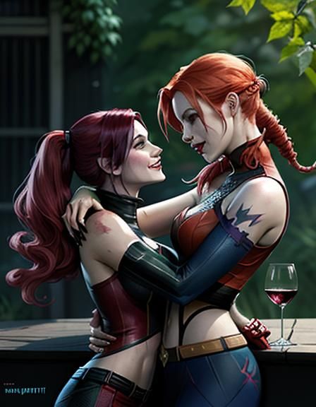 Harley Quinn and Poison Ivy Graphic Novel Illustration