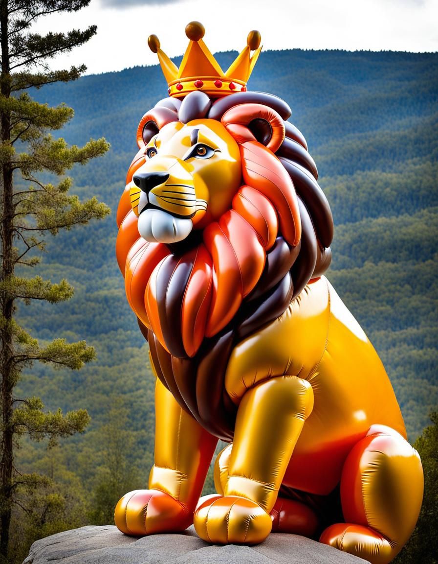 Lion King Balloon Animal in Enchanted Forest