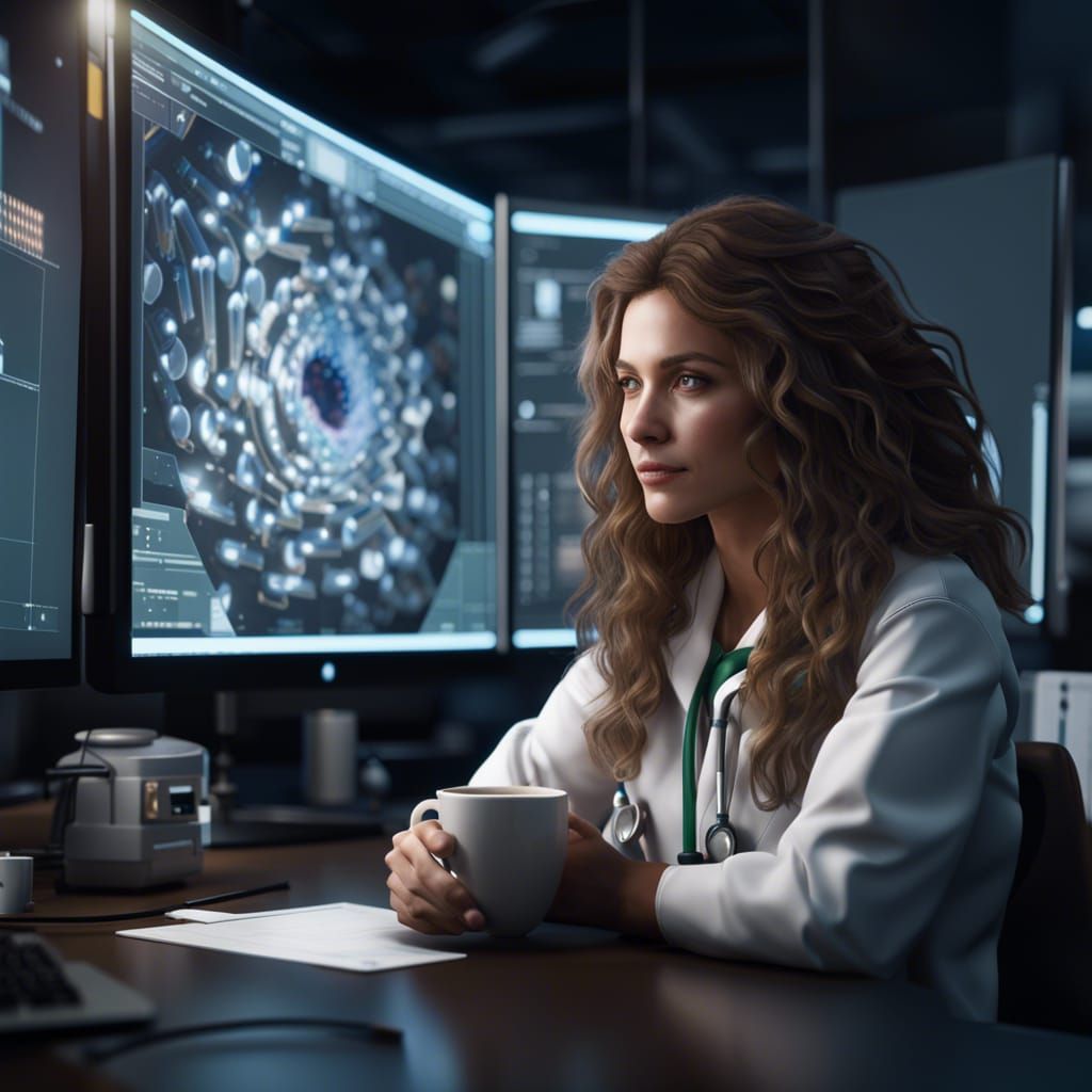 Medical Student at Work in Cinematic 3D