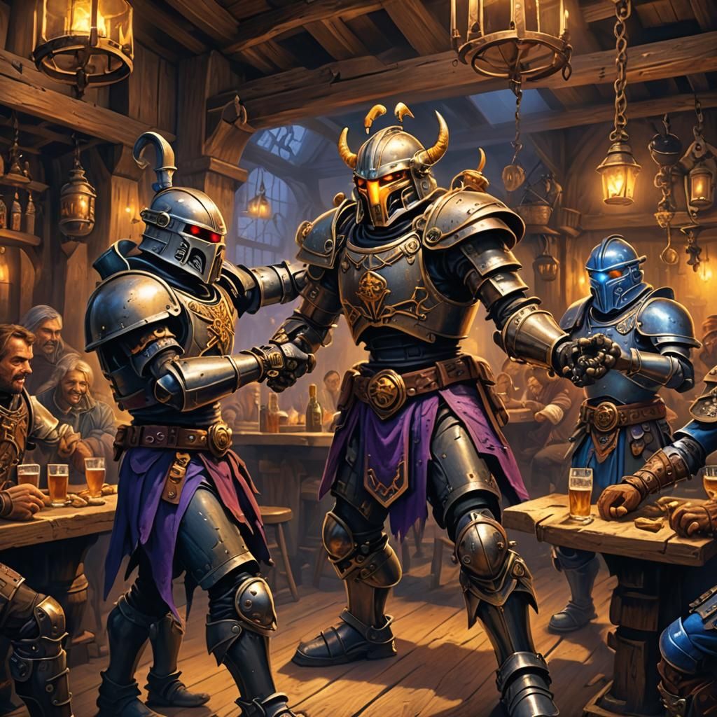 Bionicle Oktoberfest: Tavern Dance in Frank Frazetta Style