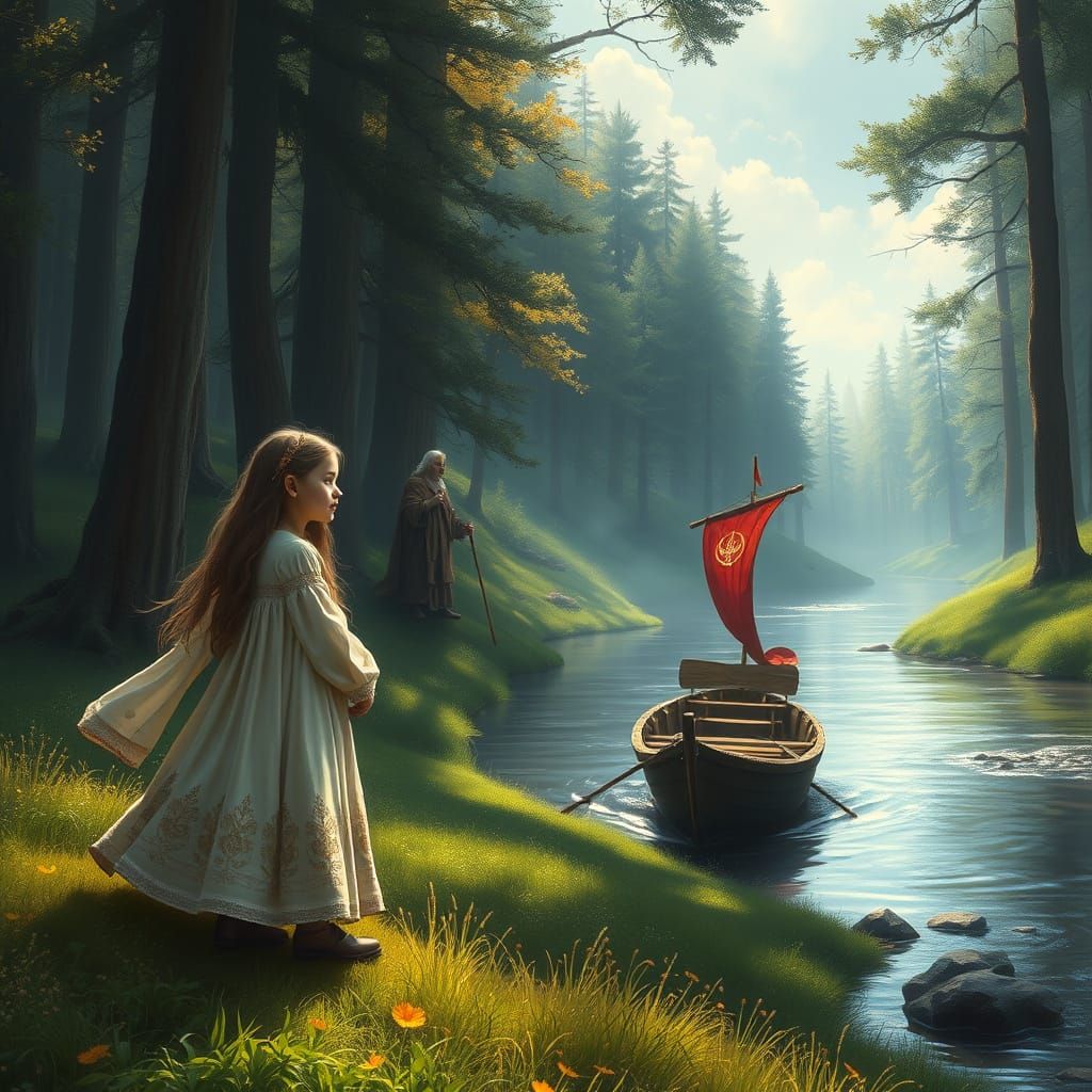 Mystical Encounter in an Enchanted Forest