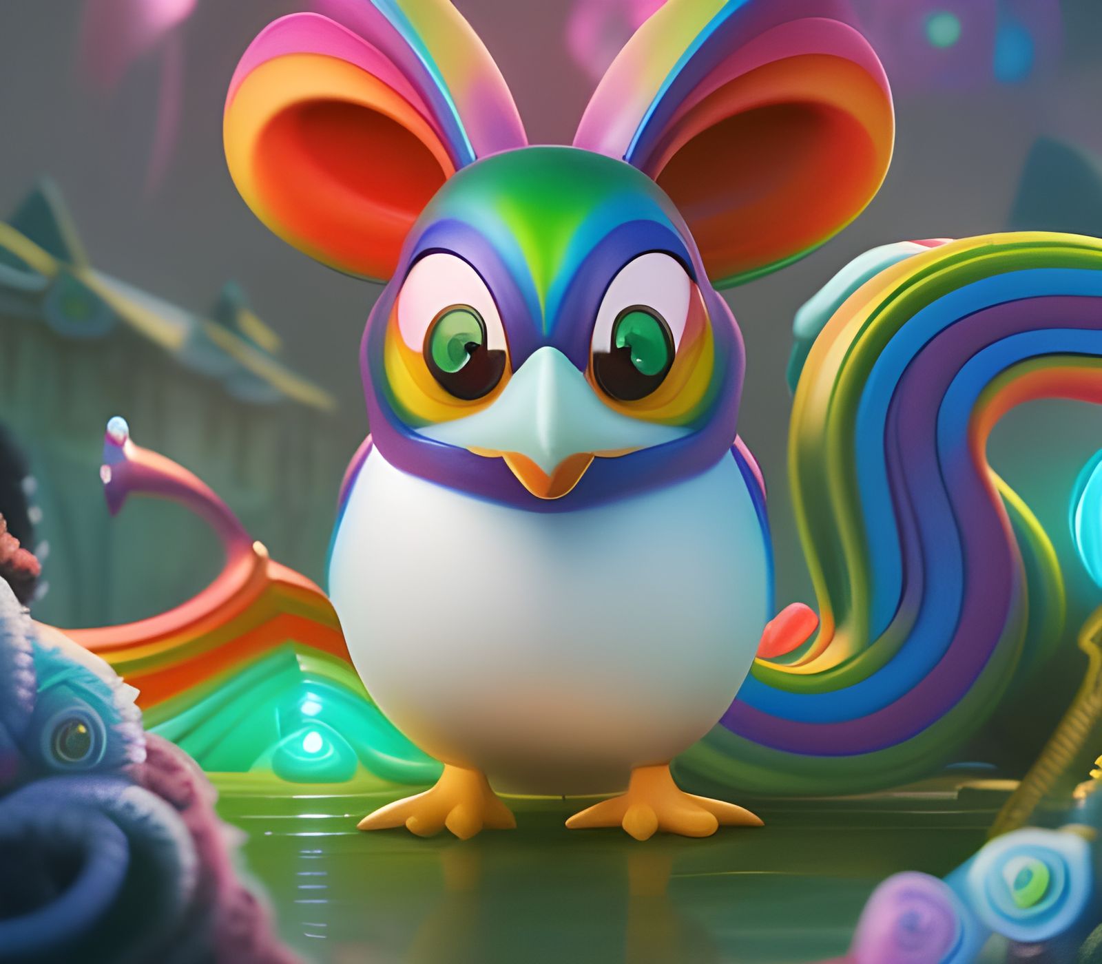 Rainbow Wonderland: Dark Fantasy Concept Art