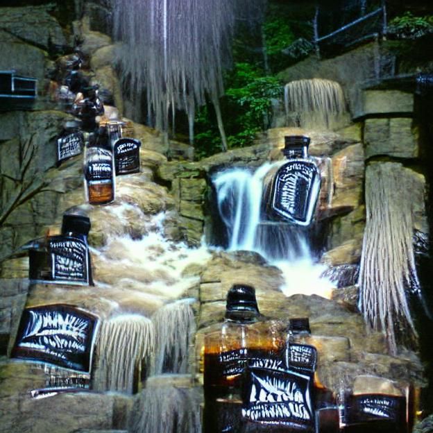 Serene Waterfall Scene with Lush Greenery