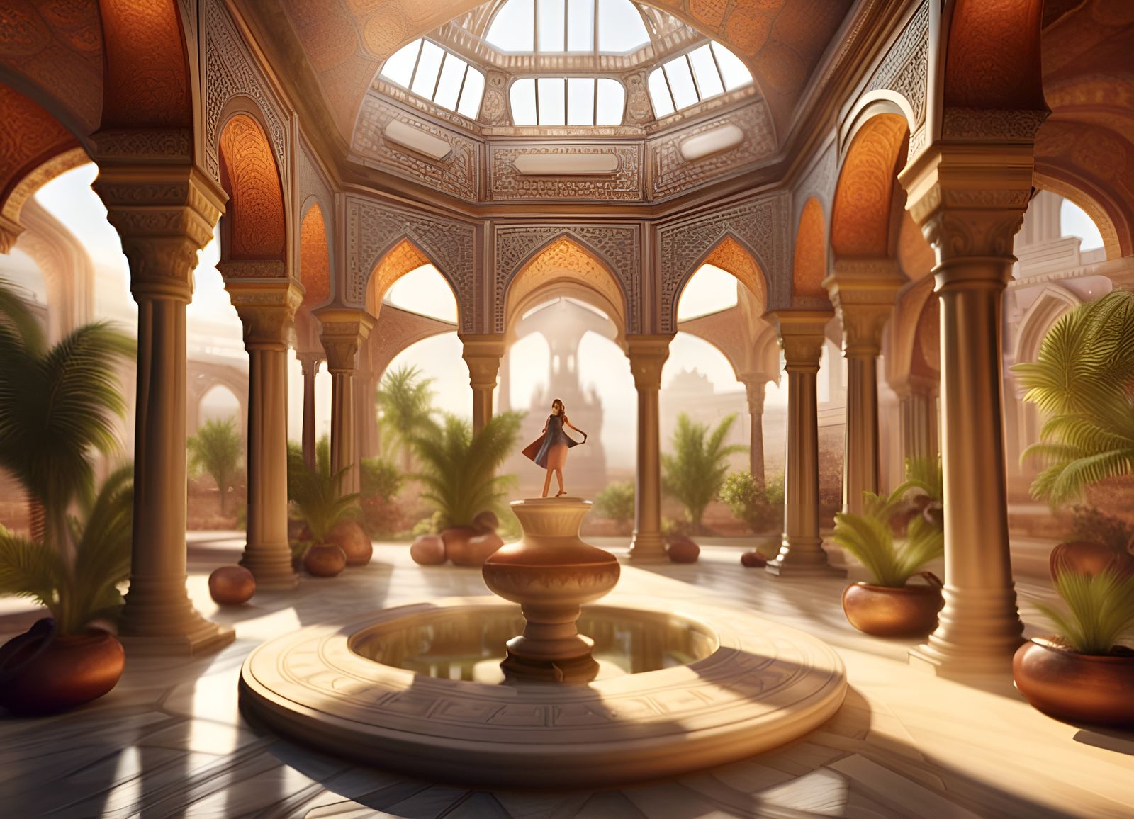Magical Arabian Palace in Fantasy Concept Art Style