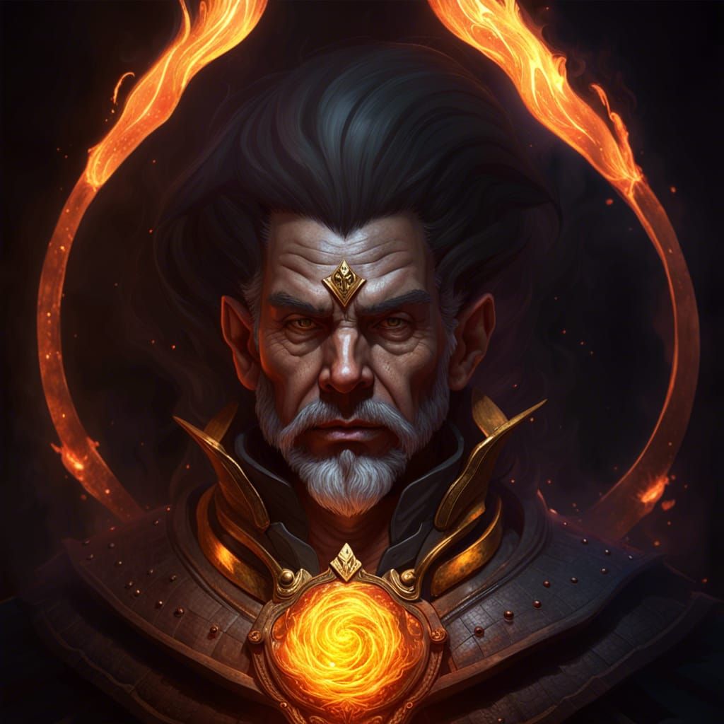 Detailed Wizard Portrait in Dark Fantasy Style