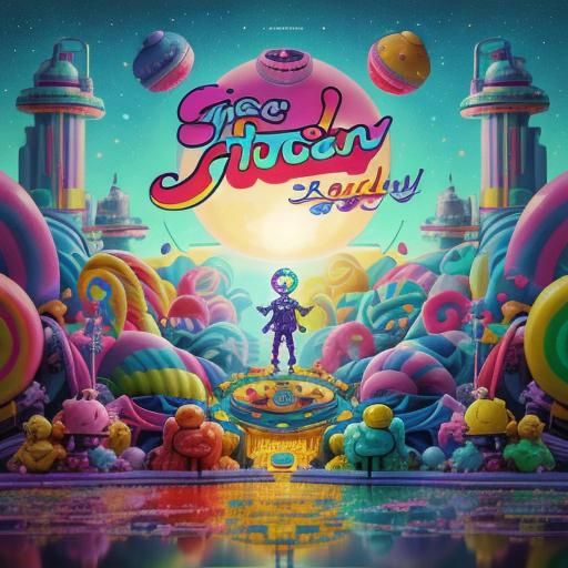 Sci-Fi Movie Scene in Candy Art Style