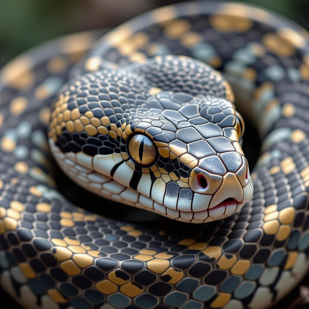 Ultra-Realistic Close-Up of a Detailed Snake