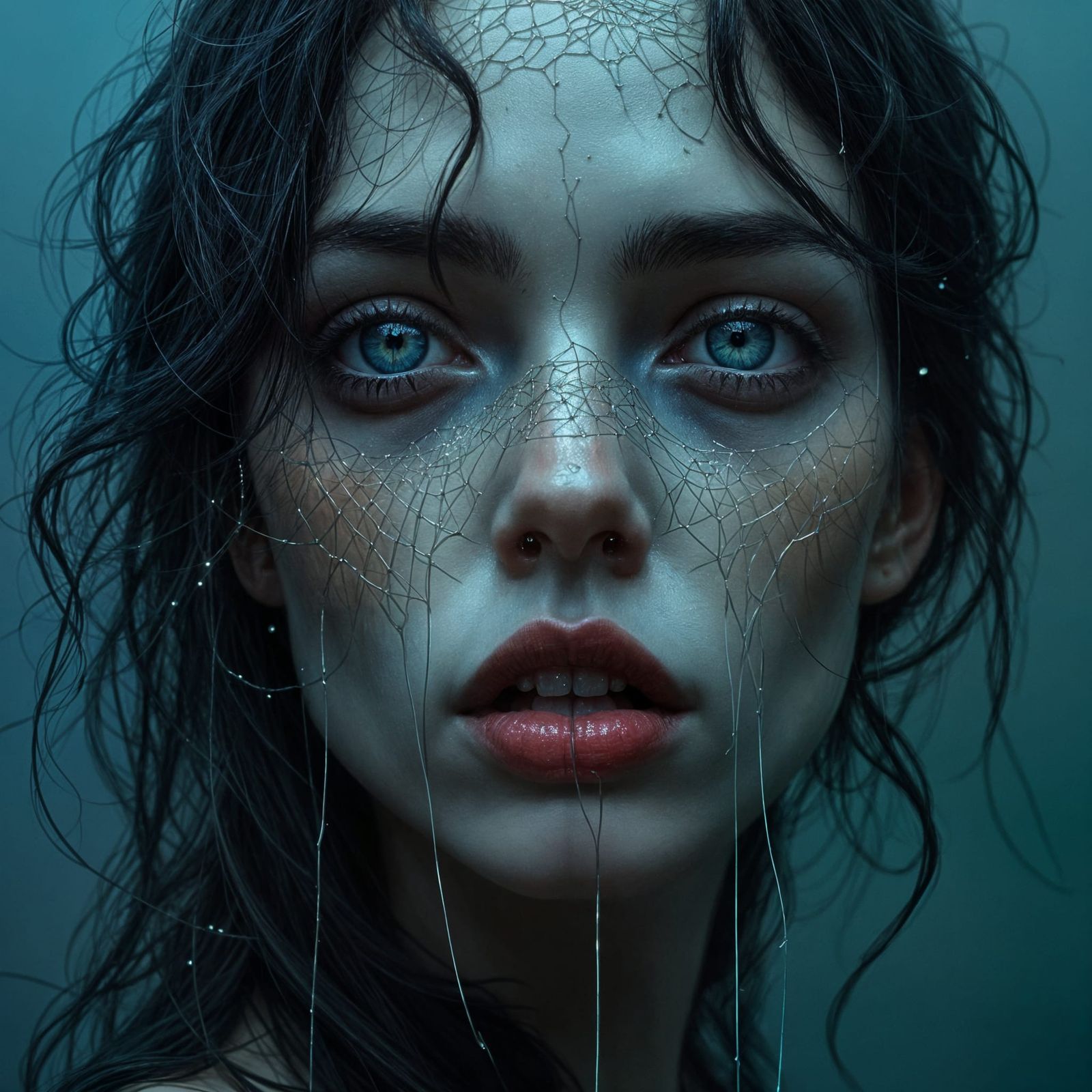 Spiderweb Woman: A Digital Art Portrait