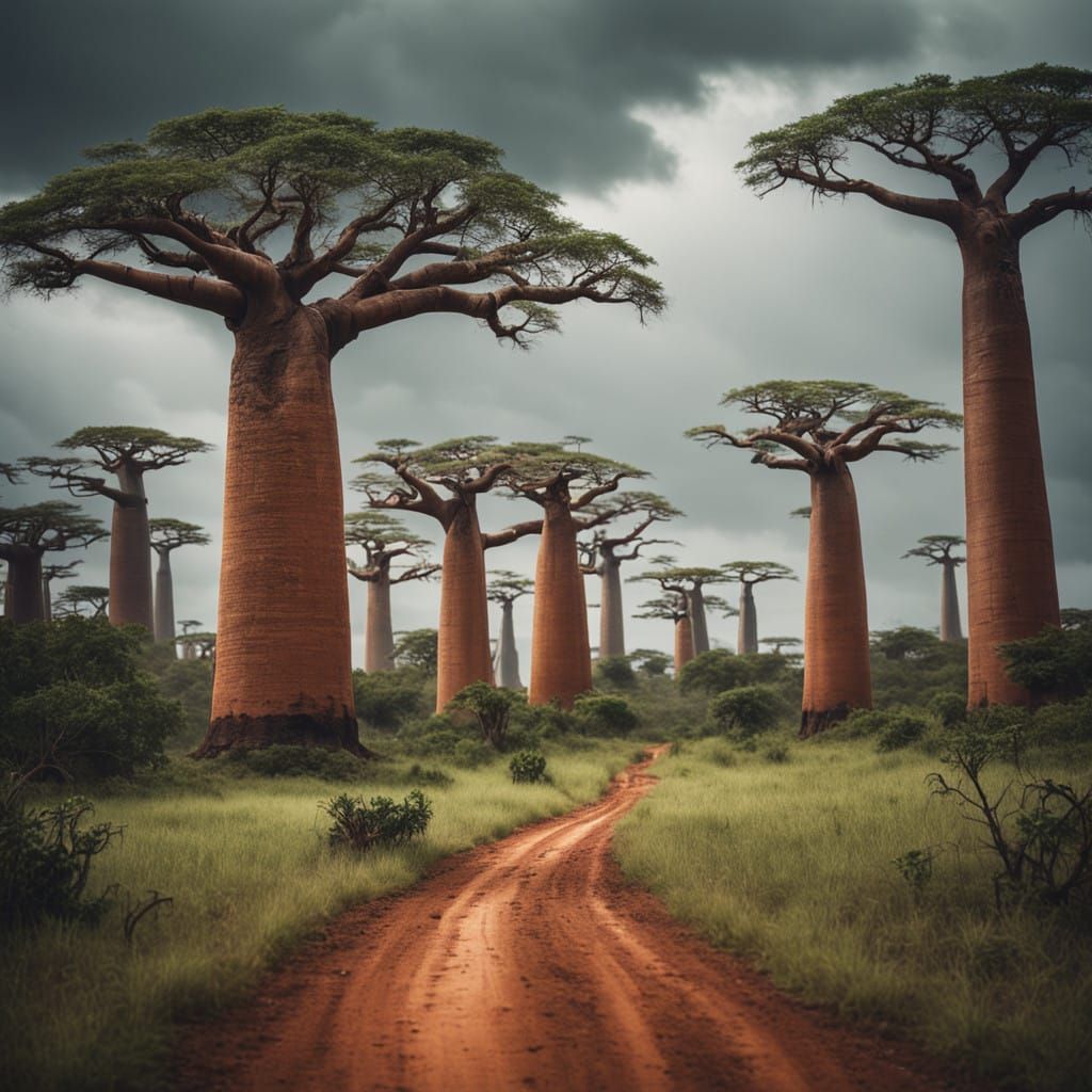 Baobabs in the rainy season - 1