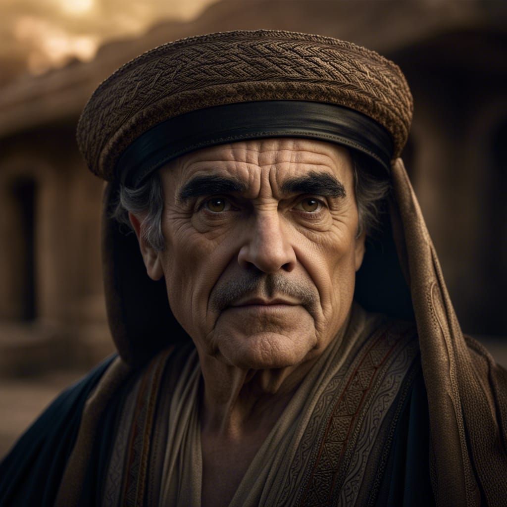 Ancient Israel Wise Man: Hyperrealistic Cinematic Portrait