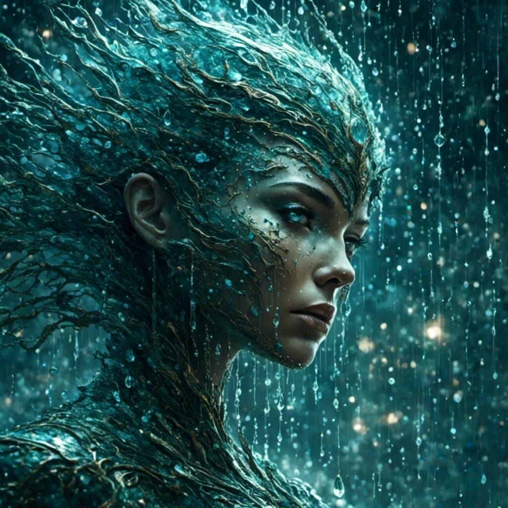 Raindrops Forming Women: A Hyperrealist Vision