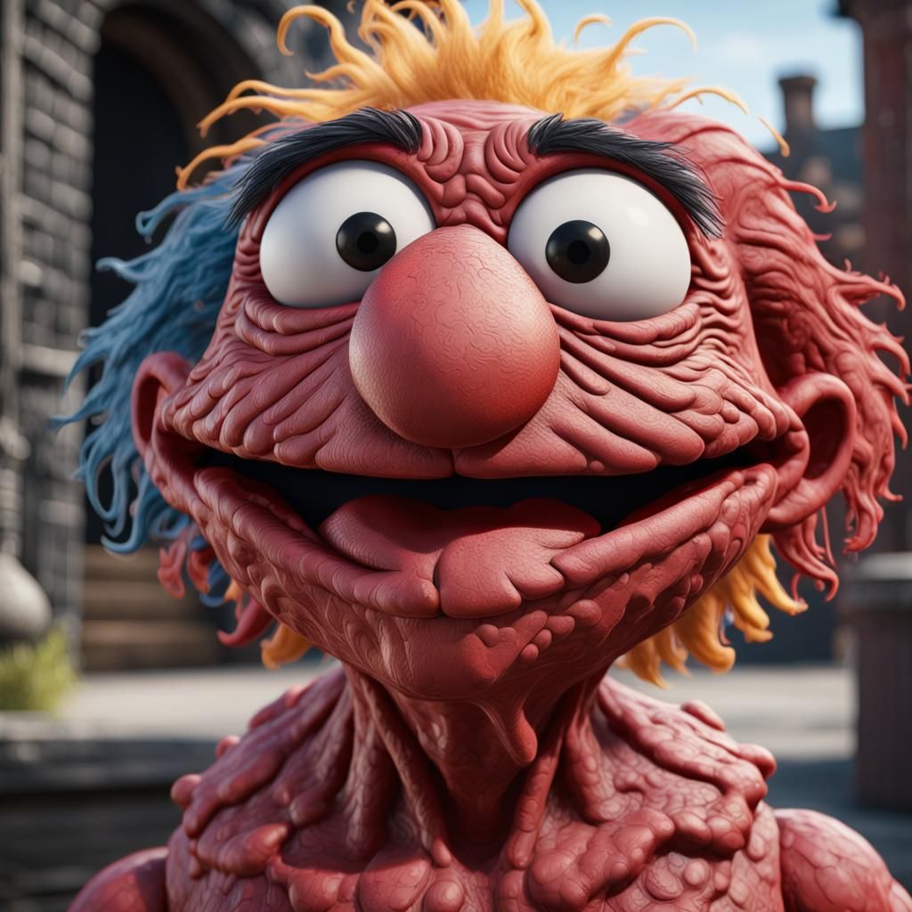 Hairless Elmo: Detailed Matte Painting