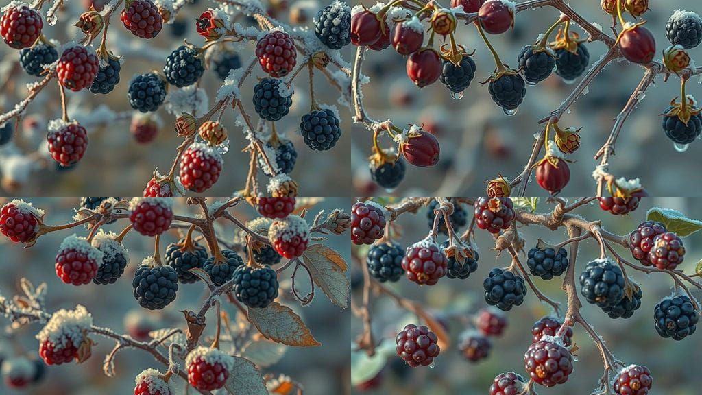 Winter Berries in Snowy Russia Landscape