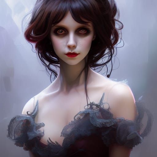 Halloween Doll Annabel Portrait in Hyperdetailed Style