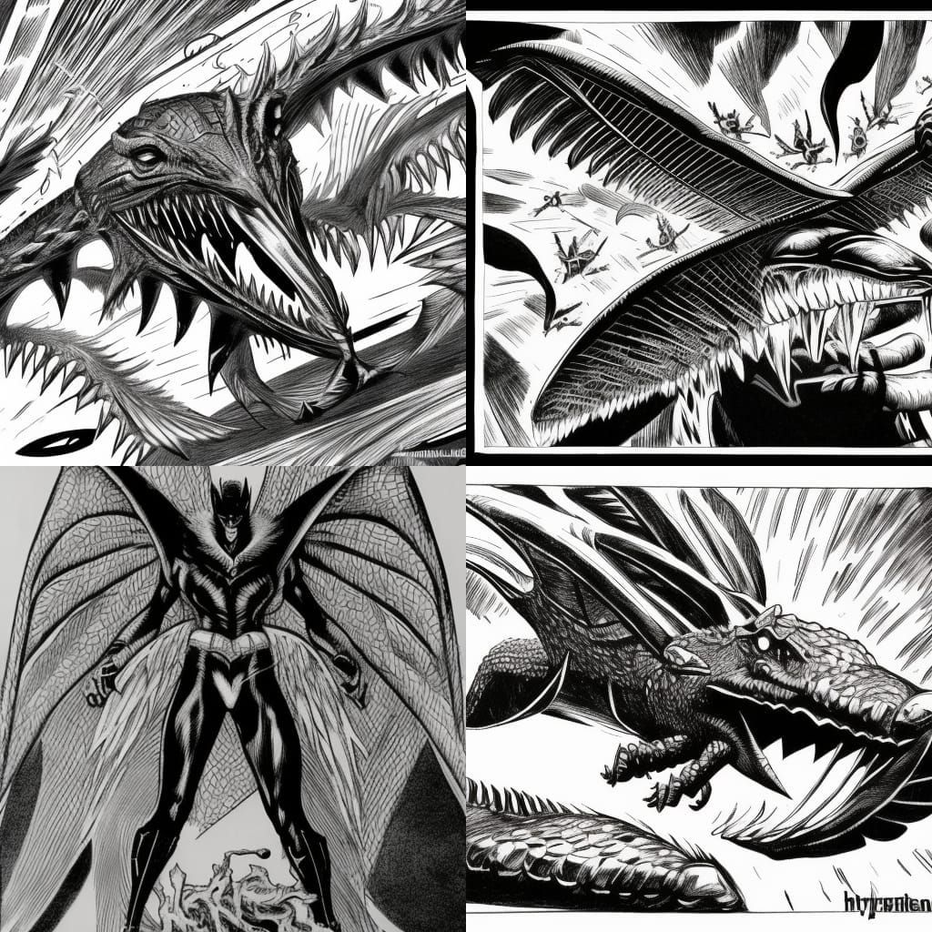 Winged Crocodile Villain in DC Comics Style