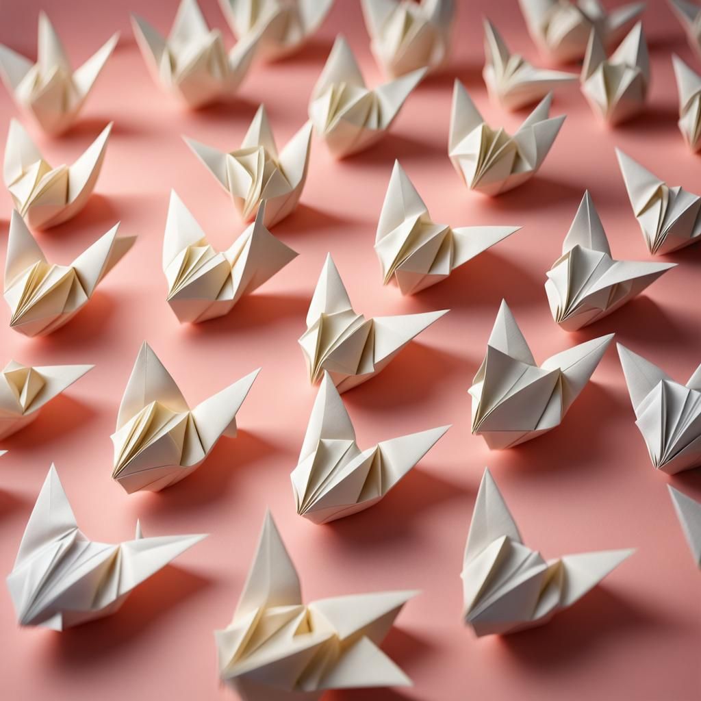 Origami Papercraft Figure in 8K Resolution