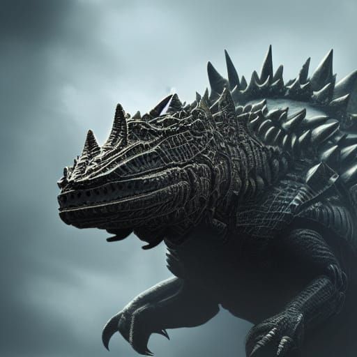 Armored Saurus in Epic Cinematic Digital Painting