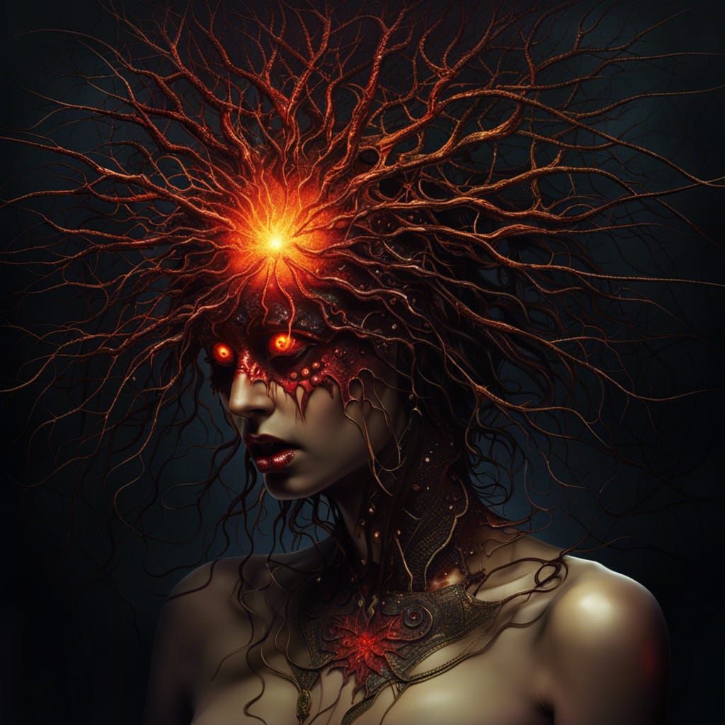 Inferno Haze: Expressionist Summer Portrait