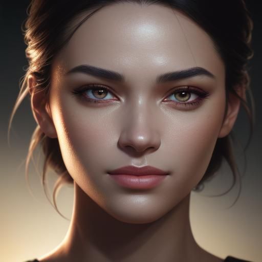 Hyperrealistic Woman's Portrait with Dramatic Lighting