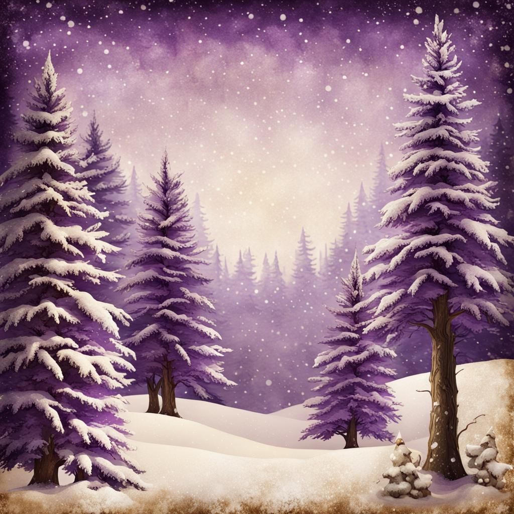 Winter Wonderland on Coffee-Stained Vintage Paper