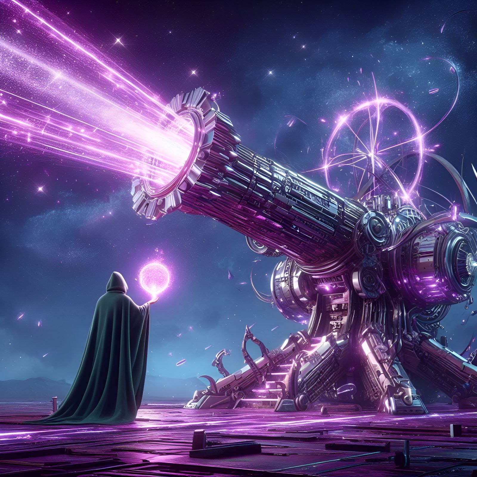 Magical Sci-Fi Cannon Fires Laser Beam