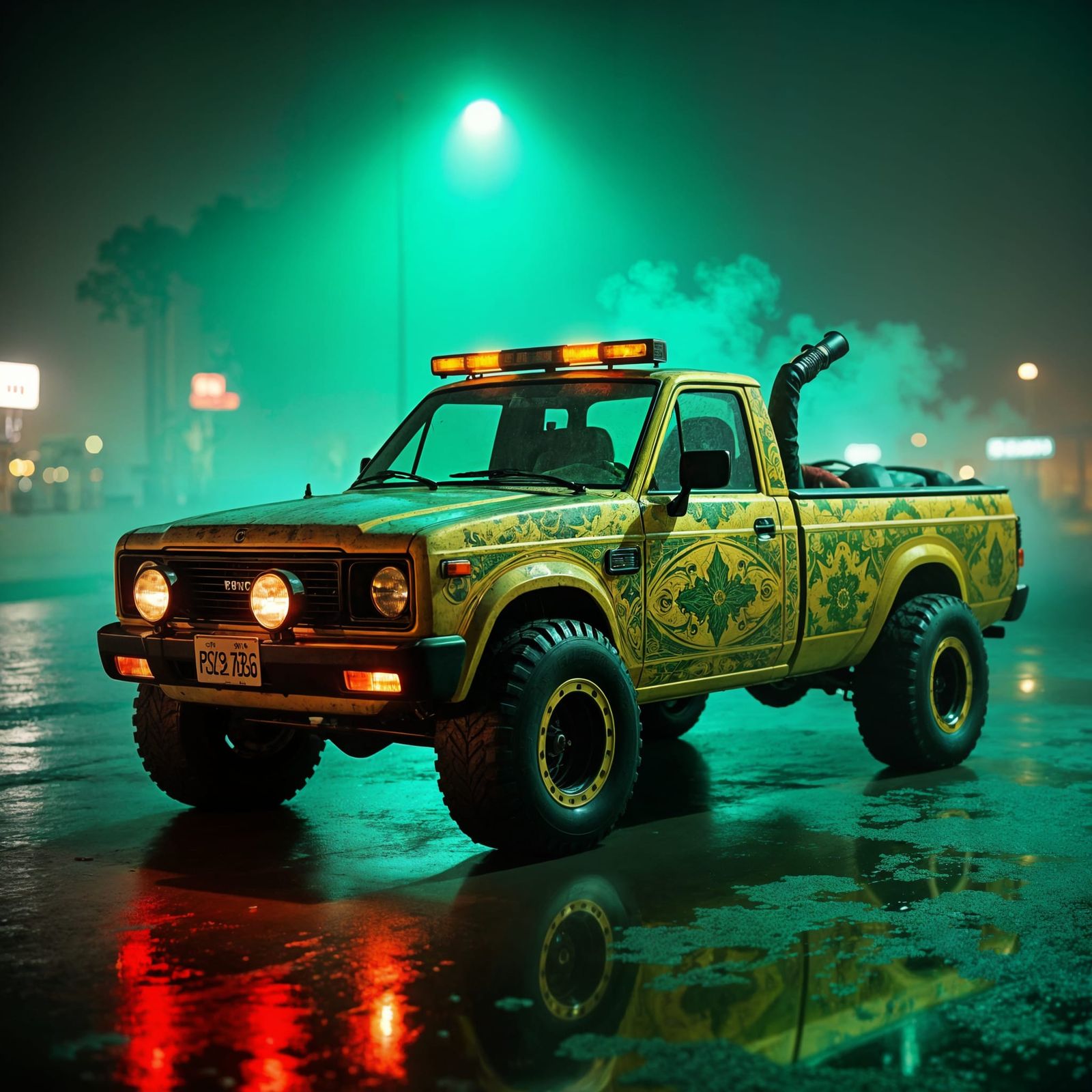 Custom Airbrushed 4x4 Truck with Bōsōzoku Exhaust