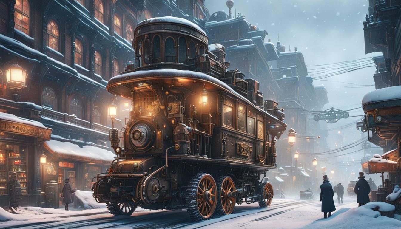 One Snowy Day for the Clockwork Bus 🚌🕕🎩