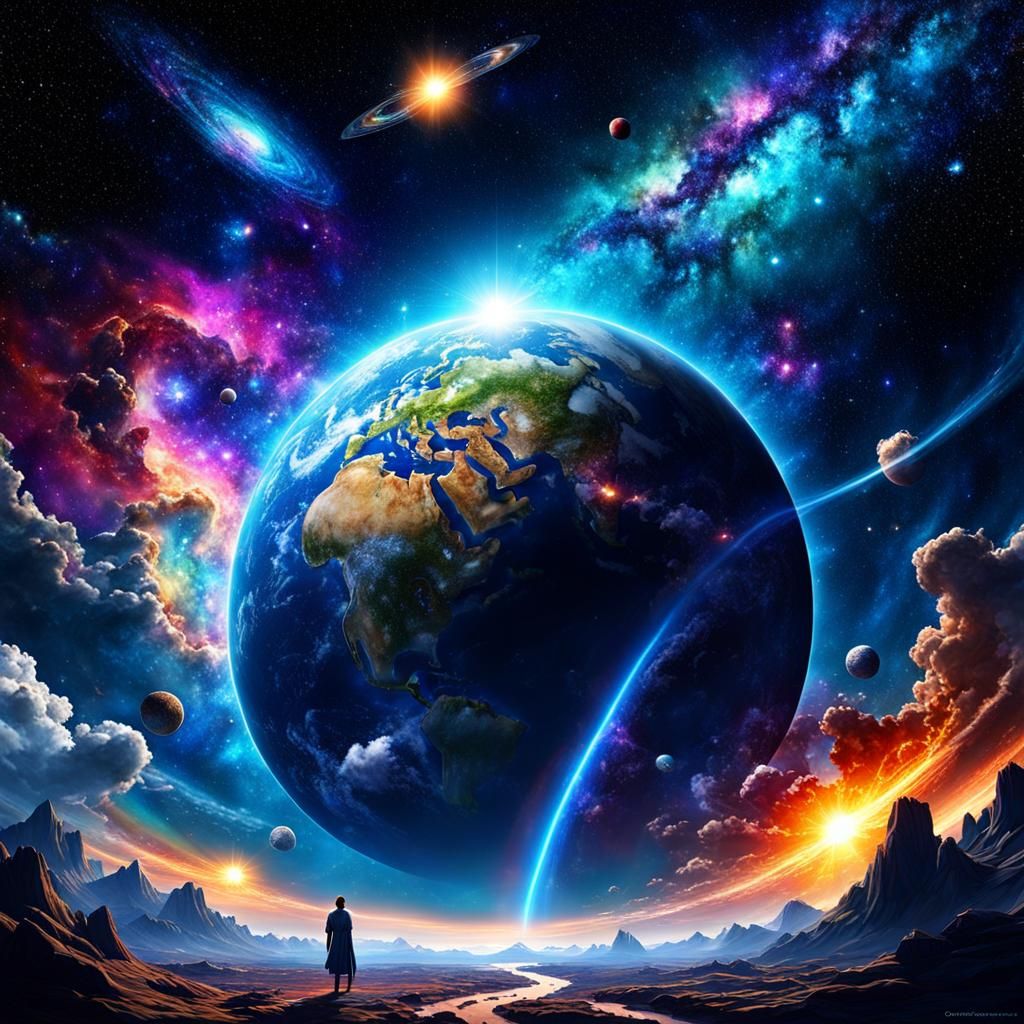 Dramatic Cosmic View of Earth from Space