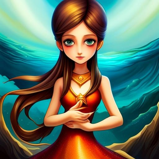 Chibi Mermaid in Atlantis: A Surrealist Masterpiece