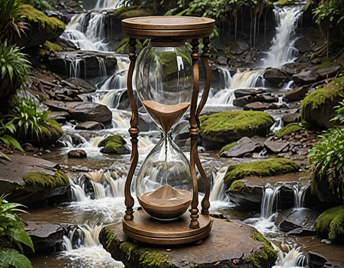 Waterfall Hourglass: A Surreal Time Cascade